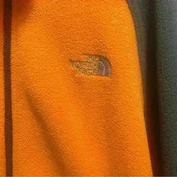 The North Face - orange and gray fleece jacket - Picture 2 of 9